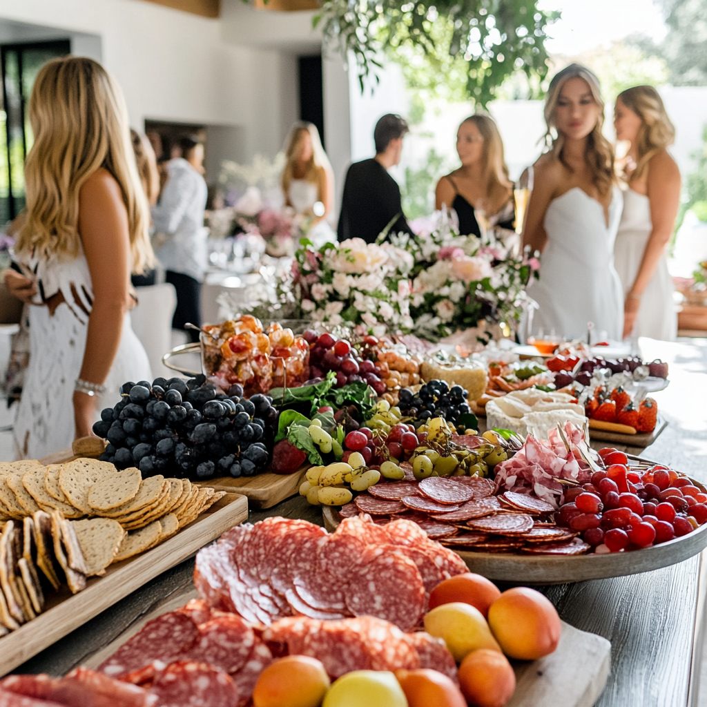 A lavish styled grazing table